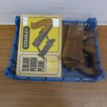 A Stanley smoothing plane, 2 moulding planes and a Stanley 3 blade plough plane