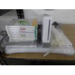 A large quantity of Nintendo Wii items including a Nintendo Wii console with stand, power supply,