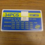 A 34 piece ¼"- 3/8" drive torx socket set unused