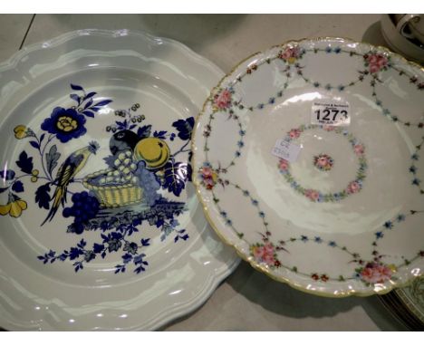 Two cabinet plates, Spode and Noritake. Largest  D: 32cm. Not available for in-house P&amp;P 