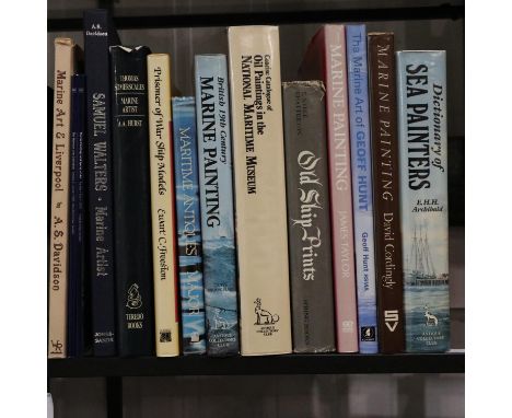 Shelf of Maritime art related books. P&amp;P Group 3 (£25+VAT for the first lot and £5+VAT for subsequent lots) 