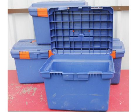 Four Keter heavy duty tool boxes, 42cm wide. (4)