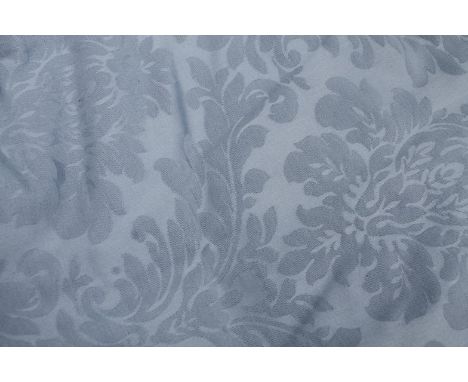 A set of drape curtains, in blue textured floral material, apporximately 120" x 104"