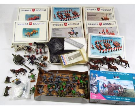 Various 130 2 scale plastic soldiers, 100 Years War, other mould kits, toy soldiers on parade, etc. (a quantity)