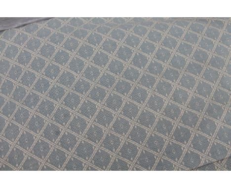 A set of drape curtains, in geometric textured gilt coloured and green pattern, approximately 149" x 54".