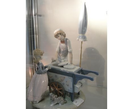 A Lladro icecream seller with parasol