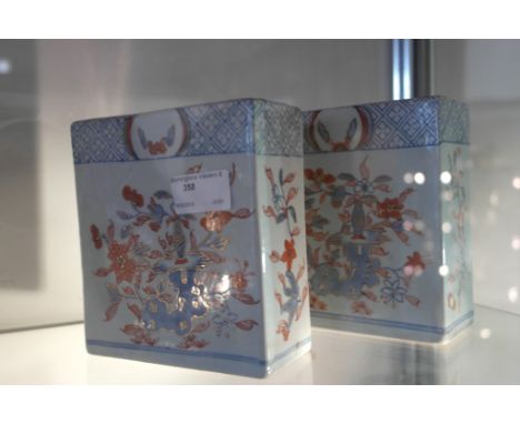 Two Oriental ceramic bricks