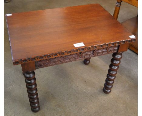 A French oak bobbin turned occasional table 