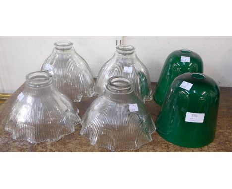 Six glass light shades 