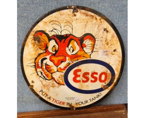 An enamelled metal Esso advertising sign 