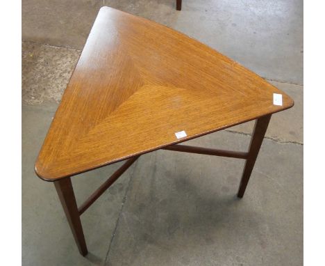 A rare G-Plan 8015 model teak triangular coffee table 