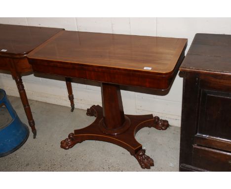 A 19th Century mahogany cross banded and boxwood strung card table 
