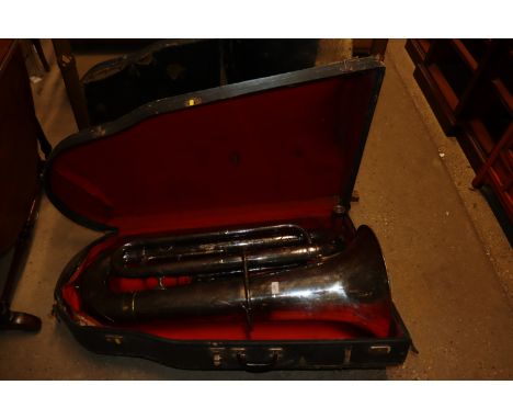 A Besson's & Co. tuba in fitted case