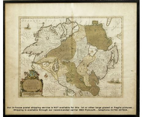 MAP OF ULSTER.A map of the Provinces of Ulster after Jan Janssen, being a Schenk & Valk/Martier re-issue. c.early 1700's. Con