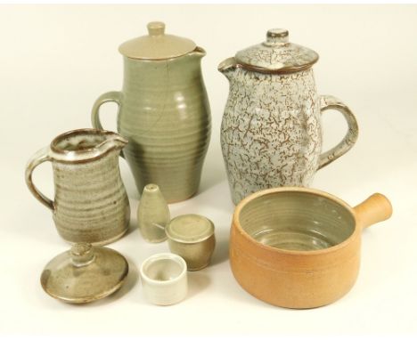 LEACH POTTERY. Various pieces &amp; oddments of Leach Standard Ware including two coffee pots. Some faults &amp; damage.
