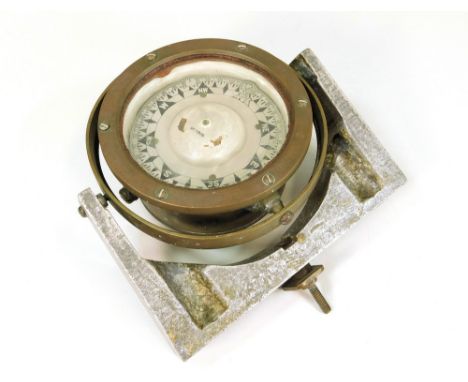 GIMBAL COMPASS. A Sestrel gimbal compass No.3916. Diameter 16cm.