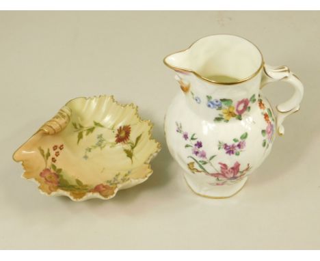 ROYAL WORCESTER. A Royal Worcester small dish, No.1413 &amp; a Royal Worcester bone china hand painted mask jug.