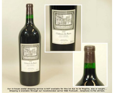 VINTAGE WINE. A 1985 claret, Chateau du Raux, Haut-Medoc. Bottled by Berry Bros. &amp; Rudd Ltd. 150cl, sealed.