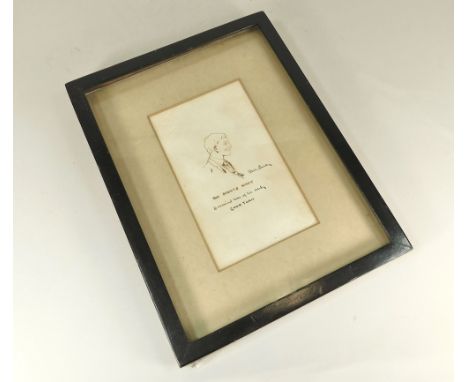 ROBERT BADEN POWELL.A pen & ink drawing of a boy Scout titled 'The Scout's Knot-to remind him of his daily Good Turn'. Signed
