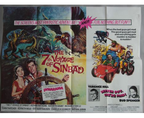 Twenty Folded Original British Quad film posters including "The 7th Voyage of Sinbad / Watch out were Mad" d/b, Escape from t
