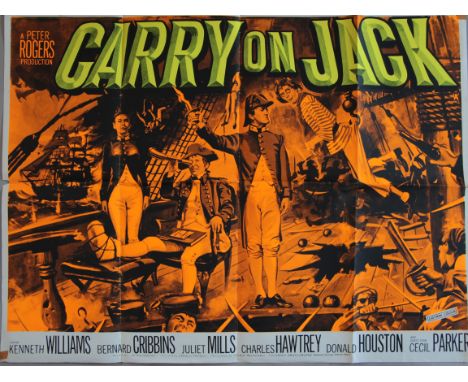 3 "Carry On" Folded Original British Quad film posters including "Carry On Cleo" RR, Carry On Sergeant  / The Flame of the Ar
