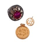 A TREATED RUBY AND DIAMOND DRESS RING