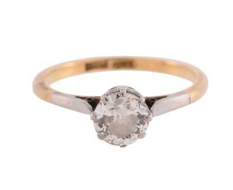 
	
		A DIAMOND SINGLE STONE RING  
		The old European cut diamond estimated to weigh 0.60 carats, in claw settings, the shank