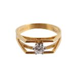 A DIAMOND SINGLE STONE RING