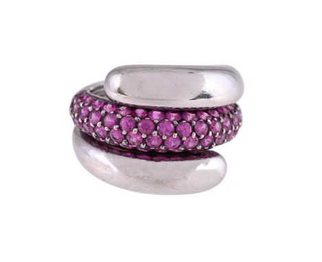 
	
		ADLER, A PINK SAPPHIRE RING AND CROSSOVER RING JACKET
		The half hoop pav&#233; set with circular cut pink sapphires to 