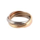 A TRI COLOUR RUSSIAN WEDDING RING