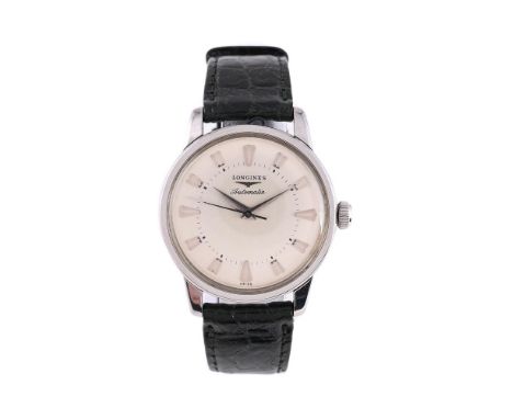 
	
		LONGINES, REF. 9006-2 
		A STAINLESS STEEL WRISTWATCH, CIRCA 1955
		Movement: Cal. 19AS, automatic, 17 jewels
		Case: St