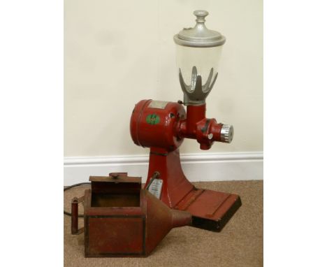 Vintage retro red finish Hobart no.899240 electric coffee grinder