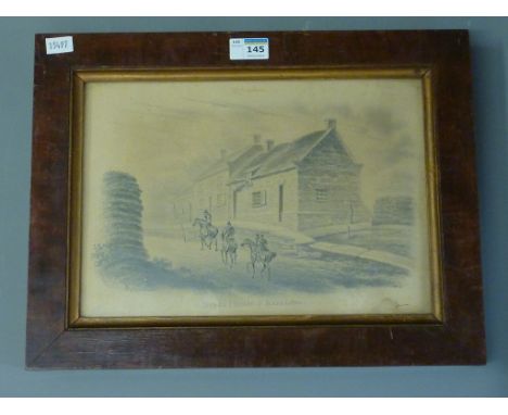 'Meads House at Burniston (Nr. Bedale)', Georgian pencil sketch titled signed and dated Baynes 1823 (village blacksmith at Sw