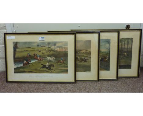 'Vale of Aylesbury Steeple Chase', set of four colour Hunting prints 32cm x 46cm (4)