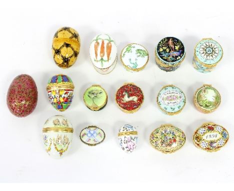 Twelve enamel boxes, mostly Halcyon Days and sundry decorative items   Condition Report:  Lot 341:Eight of these boxes are Ha