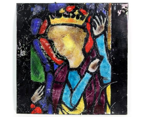 Camden School/King John/enamel on copper, 31cm x 31cm