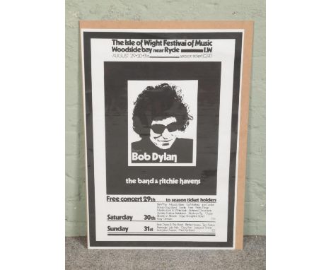 An Isle of Wight Festival of Music (29th, 30th and 31st August 1969) advertising poster featuring Bob Dylan &amp; The Band, T