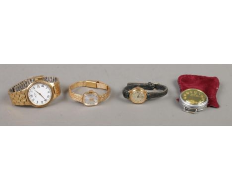 Three assorted wristwatches, to include Rotary men's quartz with date window and ladies manual wind Timex examples, together 