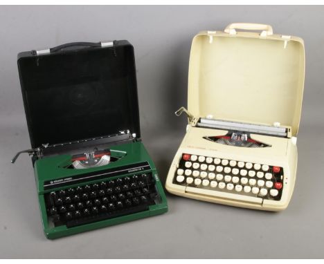 A Silver-Reed Silverette II Typewriter with a Smith-Corona De-Luxe.  