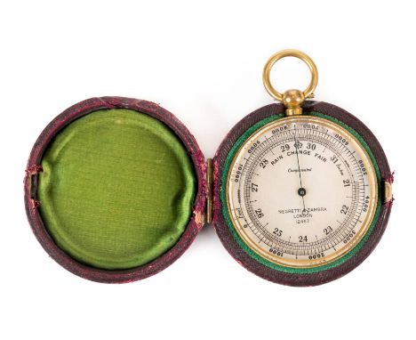 *Barometer/Altimeter. A WWI period pocket barometer/altimeter by Negretti & Zambra, London, No.12467,  with 4.6cm silvered ci