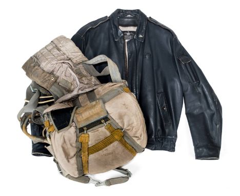*Flying Jacket. A Gulf War period Royal Air Force issue black leather flying jacket,  the arms with two pen pockets, and a fu