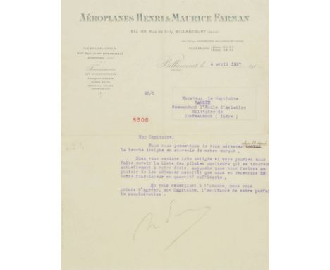 *Farman Aeroplanes. Aerial Navigation, Voyages Touring Sports, The Log-Book, 19th July 1922,  printed brochure for an aerial 