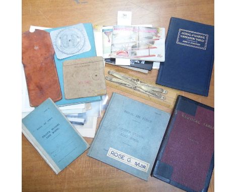 *RAF. Two Royal Air Force Pilot's Flying Log Books kept by Squadron Leader G. Rose,  log book one commencing 5 March 1934, He