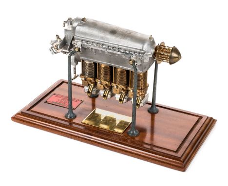 *Tiger Moth. A well-built desktop model of a DH Tiger Moth engine,  housed under a Perspex and mahogany case, 27.5cm high x 4