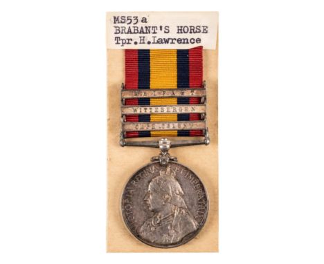 *Victorian. Queen's South Africa 1899-1902, three clasps, Cape Colony, Wittebergen, Belfast (4198 Tpr: H. Lawrence. Brabant's