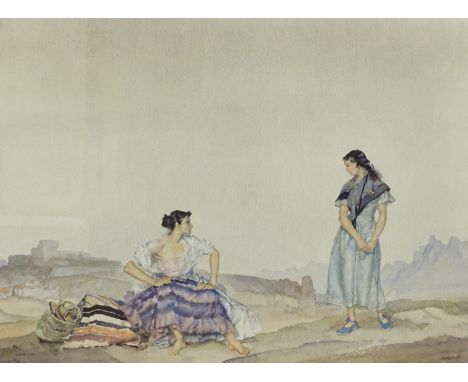 After William Russell Flint (1880-1969). Almeria, coloured print, 57cm x 71cm, and two others. (3)