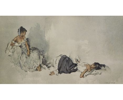 After Russell Flint. Ladies reading, print, 29cm x 54cm and two others. (3)