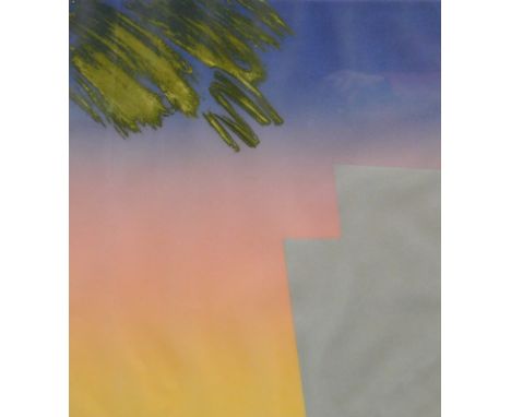 20thC School. Garden evening, artist signed lithograph 51/90, 73cm x 55cm.