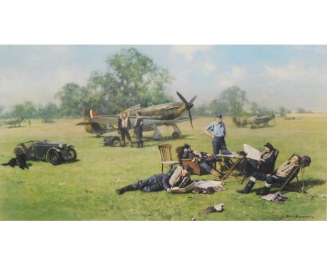 David Shepherd (1931-2017). At Readiness - Summer of '40, artist signed limited edition coloured print, 135/850, 56cm x 89cm.