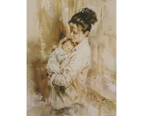 Gordon King (b.1939). Mother Love, artist signed limited edition colour print, 81/295, 32cm x 24.5cm, and another set of four